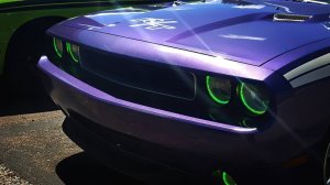 Dodge Challenger Headlight Halo Kit - ORACLE Lighting - LED Projector - Green - `08-`14